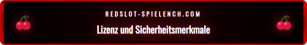 Screenshot der Redslot-Webseite mit ESBK-Lizenz und SSL-Symbol.