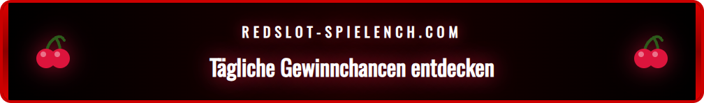 Darstellung des Redslot Glücksrad-Interfaces auf einem Bildschirm, das die tägliche, kostenlose Gewinnchance für Spieler hervorhebt.