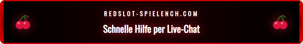 Screenshot der Redslot-Website mit dem Live-Chat-Fenster für Support.